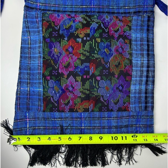 Embroidered Zipper Hippie Bag Color blue‎ - Picture 7 of 9